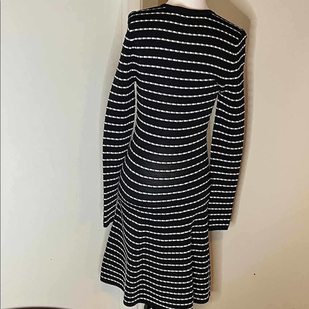 Kookai | Women’s Size 2 Black and White Long Sleeve Midi Dress - Picture 5 of 5
